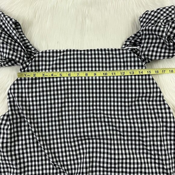 Caroline Constas Size Small Black White Gingham Off The Shoulder Mini Dress - Picture 4 of 11